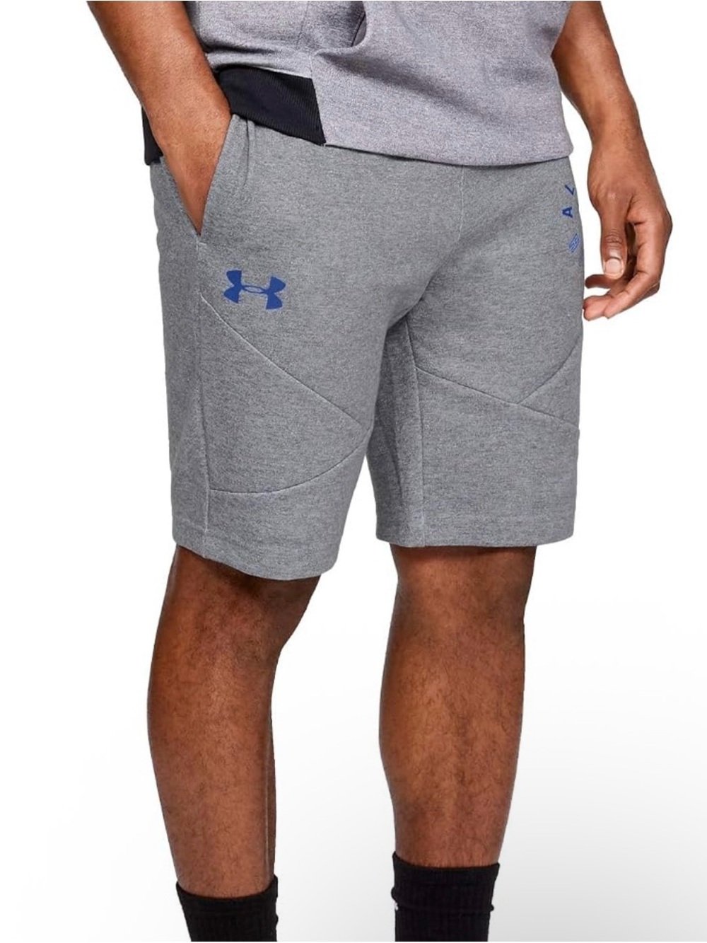Under Armour Project Rock Gray Gym Sweat Workout Activewear Shorts Mens 2XL